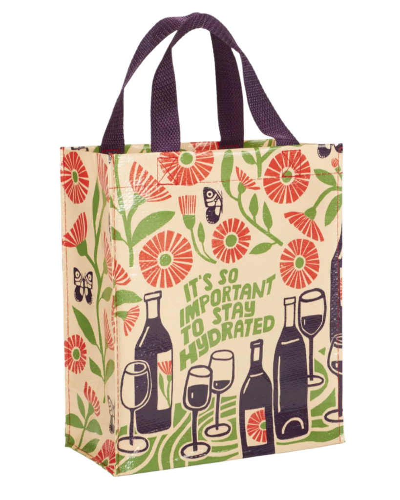 It's so important to stay hydrated wine bottle handy tote by Blue Q sold by Le Monkey House