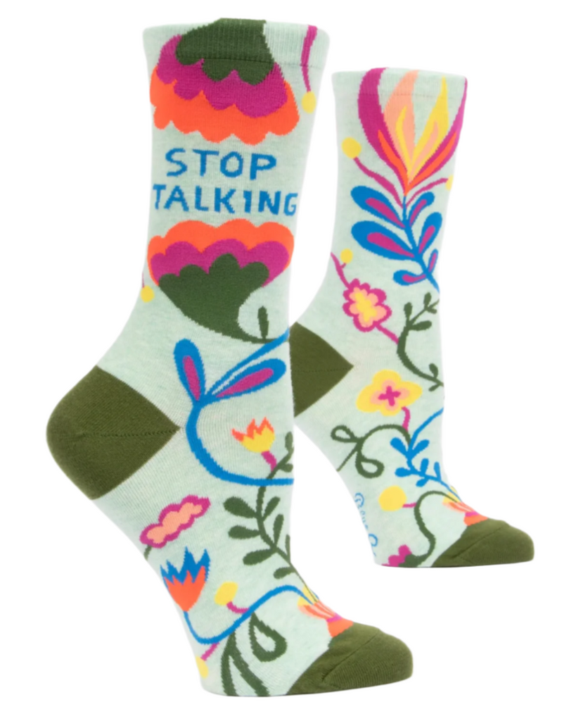 stop Talking women's socks by Blue Q sold by Le Monkey House