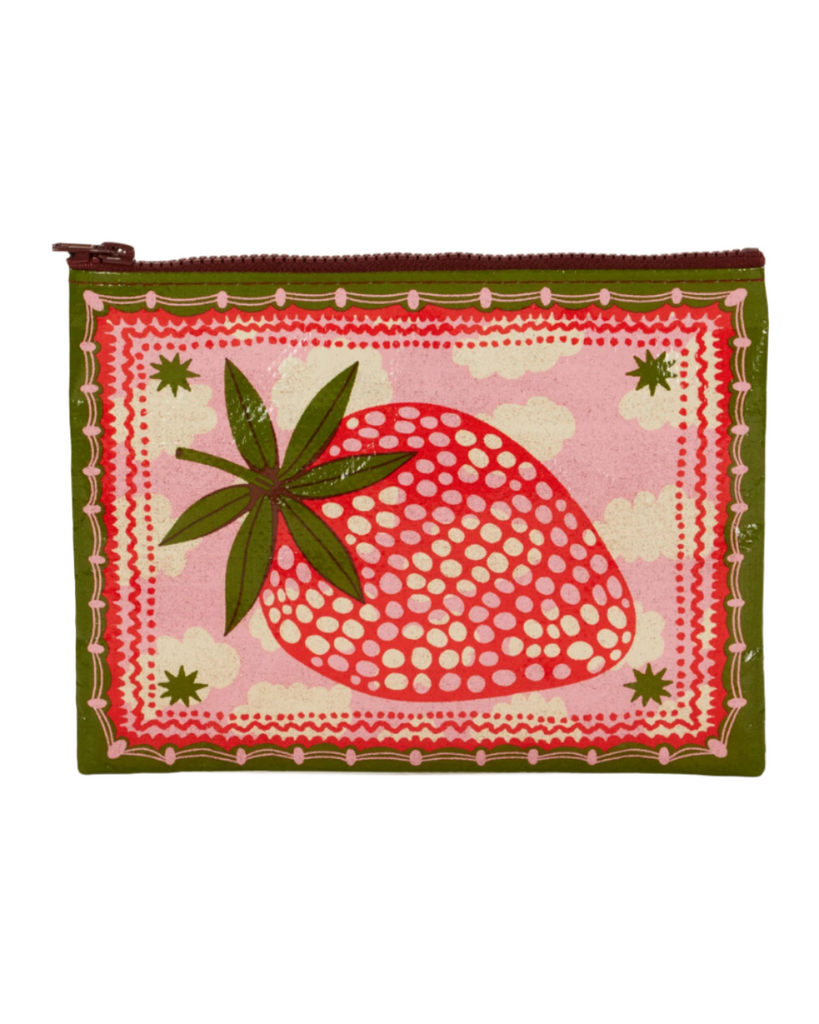 Strawberry Fields Zipper Pouch by Blue Q, Recycled material, Sold by Le Monkey House