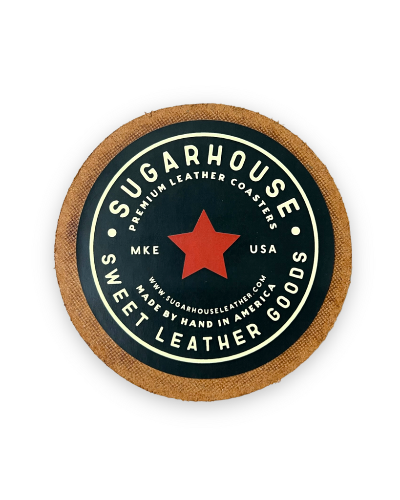 Use A Fucking Coaster Genuine Leather Handstamped Coaster by Sugarhouse Leather Sold by Le Monkey House