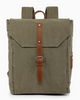 Sunny trail olive green leather and canvas backpack by TSD Brand sold by Le Monkey House