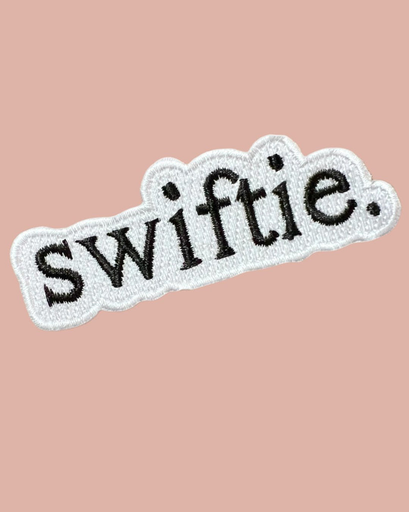 Taylor Swift Swiftie black and white iron on sew on patch by Aloe & Milk Boutique sold by Le Monkey House