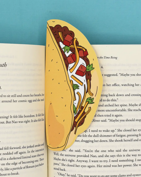 Taco bookmark by Humdrum paper sold by Le Monkey House