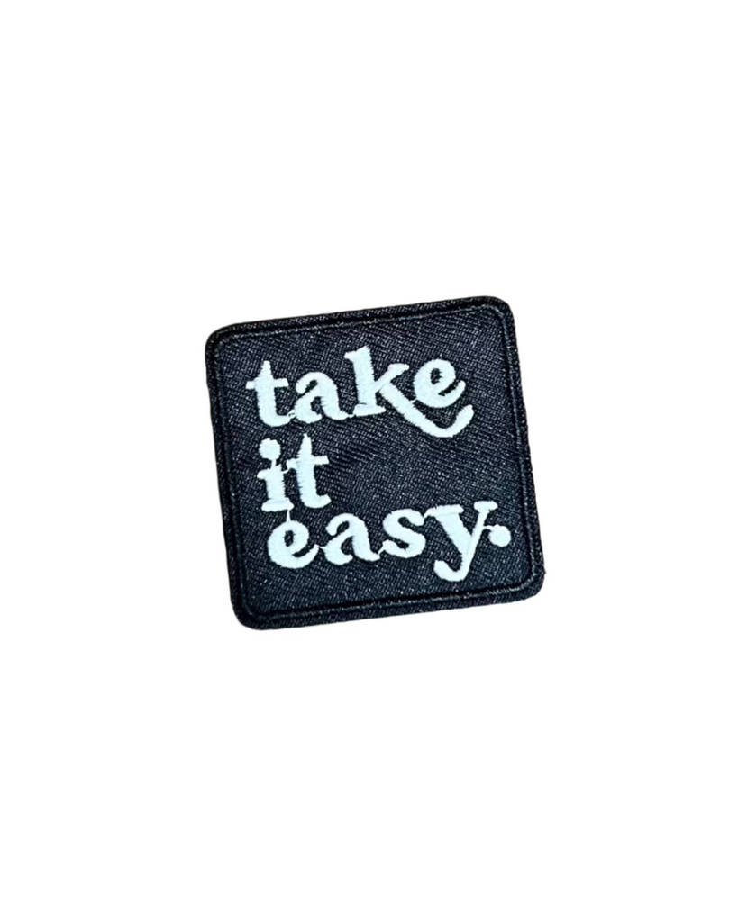 Take it easy broidered iron on patch sold by Le Monkey House