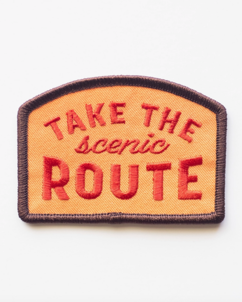 Take the scenic Route iron on embroidered patch by Union Made sold by Le Monkey House