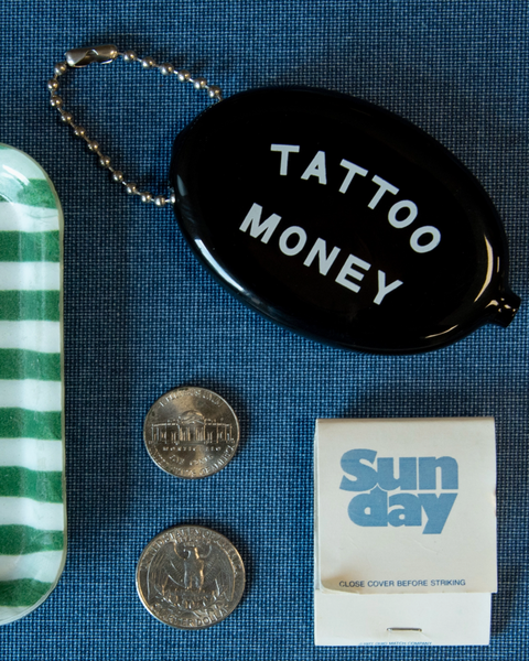 Tattoo Money Vintage Rubber Coin Purse Pouch by Three Potato Four Sold by Le Monkey House