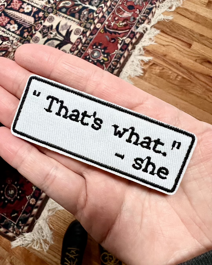 That's what she said, Michael Scott, The Office embroidered iron on patch sold by Le Monkey House