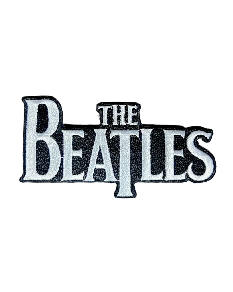black and white beatles embroidered iron on patch by Square Deal Recordings sold by Le Monkey House