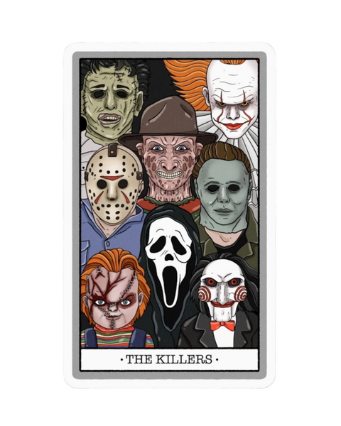 The Killers, horror movie icons tarot sticker by Ace The Pitmatian sold by Le Monkey House