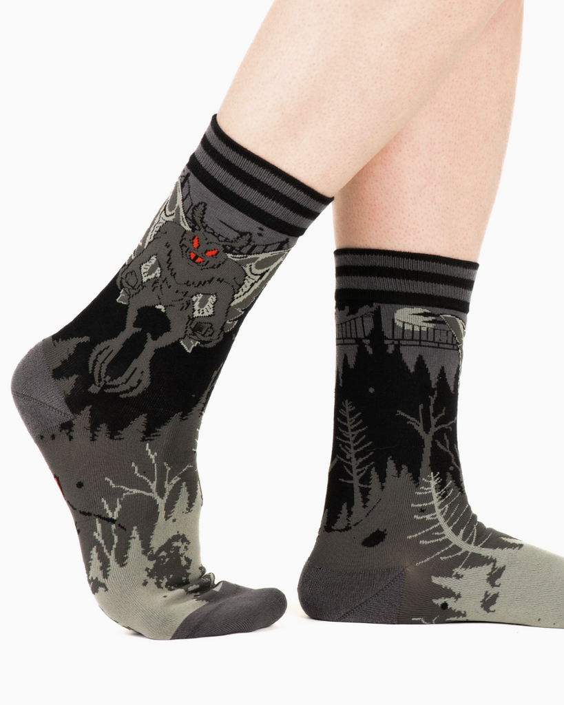 The Mothman Cryptid socks by Footclothes, Colorado Sold by Le Monkey House