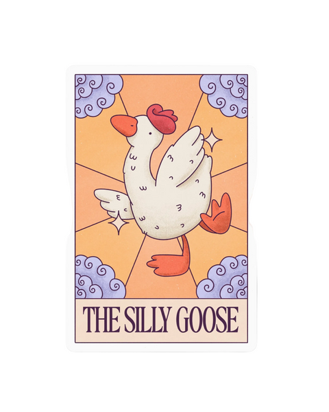 The Silly Goose cute funny, Tarot Card Sticker by Big Moods sold by Le Monkey House