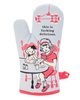 This is fucking delicious vintage style illustration oven mitt by Blue Q sold by Le Monkey House