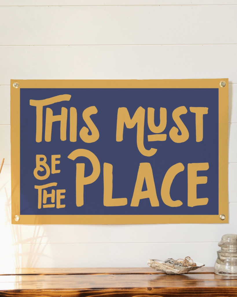 This must be the place talking heads lyrics blue and gold banner felt flag by Benoit's Design Co sold by Le Monkey House