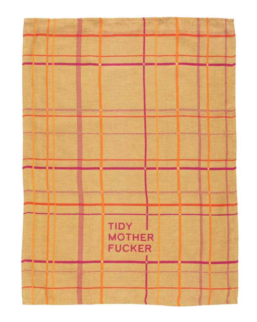 Tidy mother fucker woven dish towel by Blue Q sold by Le Monkey House