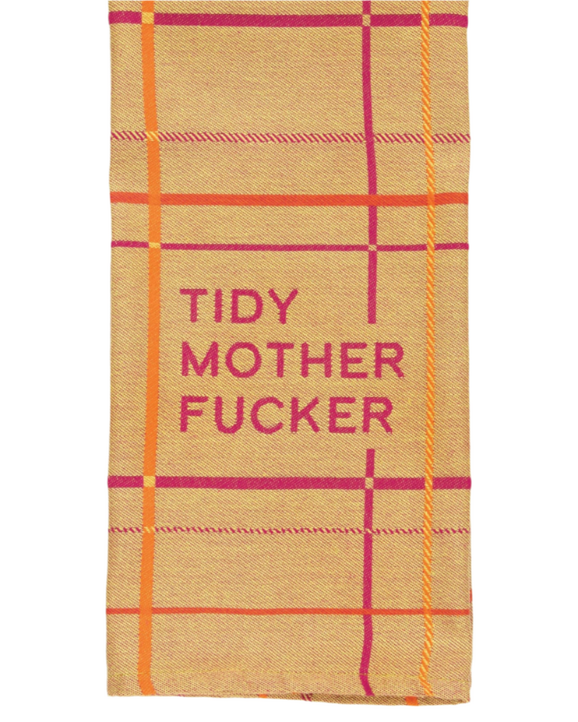 Tidy mother fucker woven dish towel by Blue Q sold by Le Monkey House