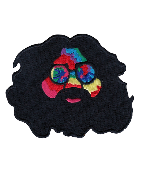 Tie Dyed Jerry Garcia embroidered iron on sew on patch by Square Deal Recordings sold by Le Monkey House