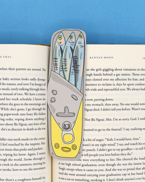 Tinned fish bookmark by Humdrum paper sold by Le Monkey House