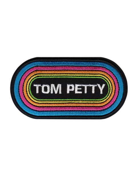 Tom Petty rainbow color pill logo embroidered iron on sew on patch by Square Deal Recordings sold by Le Monkey House