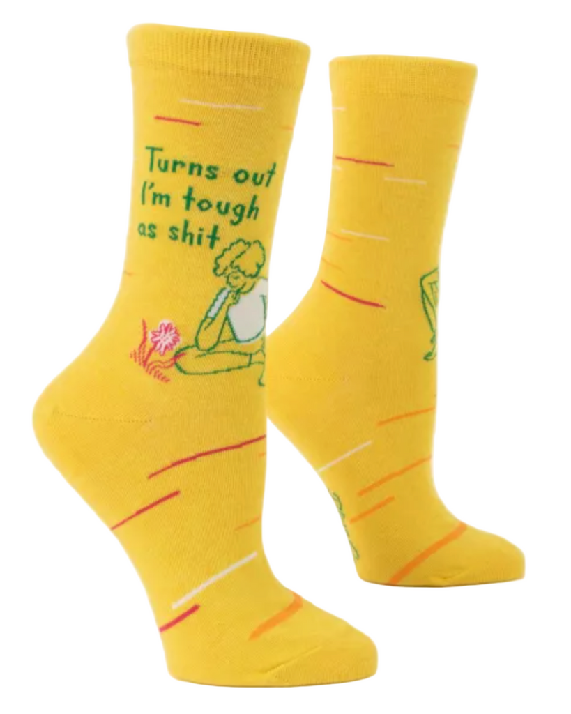 Turns out I'm tough as shit crew socks by Blue Q sold by Le Monkey House