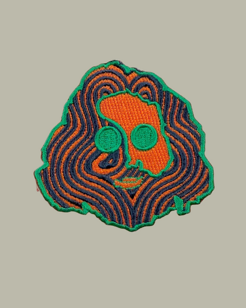 Trippy Jerry Garcia Patch embroidered iron on patch by Square Deal Recordings sold by Le Monkey House
