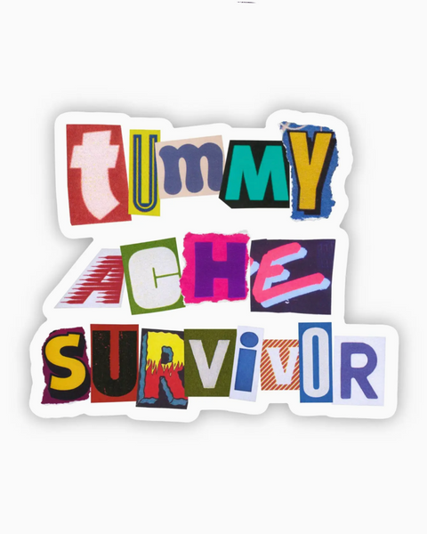 Tummy ache survivor sticker by Big Moods sold by Le Monkey House
