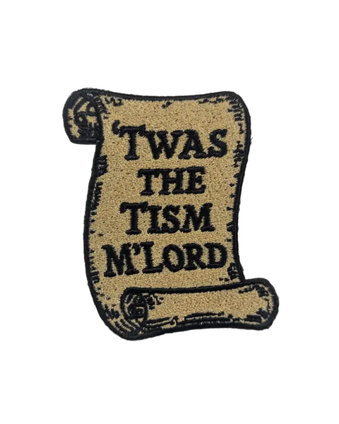 Twas the tism, m'lord embroidered iron on patch by Shady Front, sold by Le Monkey House