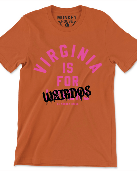 Virginia is for weirdos crew neck t shirt designed and printed by Le Monkey House