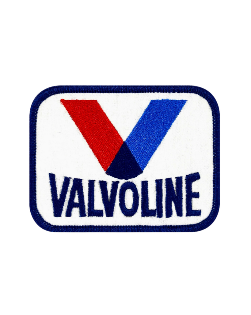 Valvoline twill embroidered heavyweight iron patch by We Big Moto sold by Le Monkey House