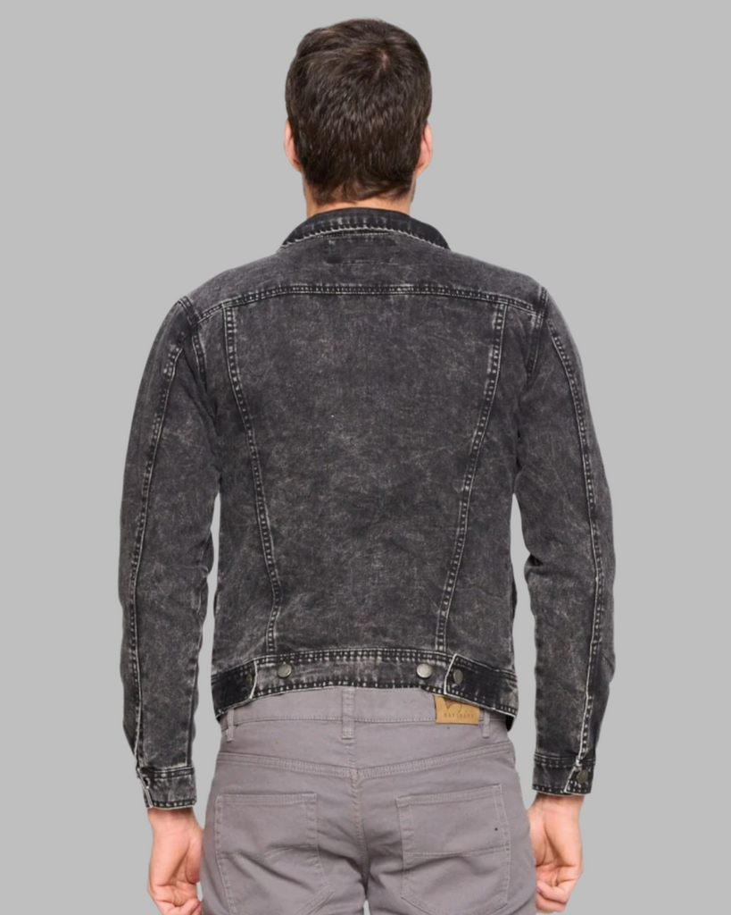 Vintage Black Denim Jacket Back by Red Label Patrol Jeans sold by Le Monkey House