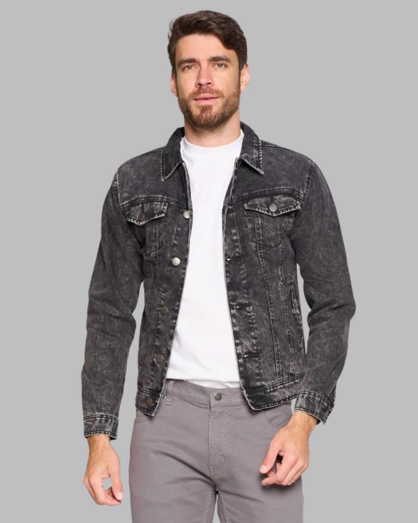 Vintage Black Denim Jacket by Patrol Jeans Red Label California sold by Le Monkey House
