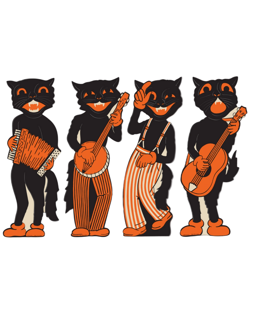 Vintage Halloween scat cats, black cat cutouts by Beistle sold by Le Monkey House