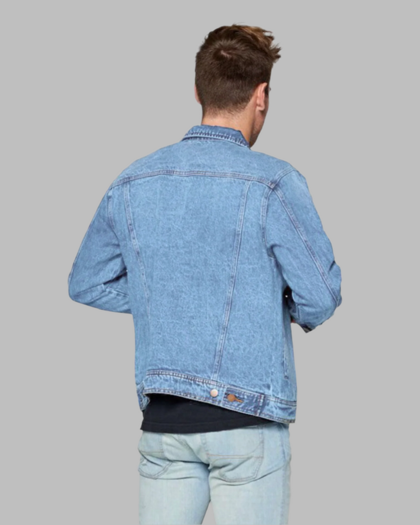 Vintage Light Blue Denim Jacket Back by Red Label Patrol Jeans sold by Le Monkey House