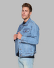 Vintage Light Blue Denim Jacket Front by Red Label Patrol Jeans sold by Le Monkey House