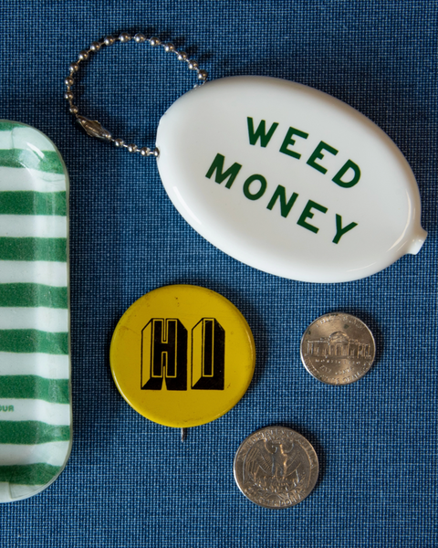 Weed Money Vintage Rubber Coin Purse by Three Potato Four Sold by Le Monkey House