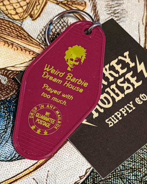 Weird Barbie Dream House, retro style motel keychain, keyfob, by Three Sisters Design Co, sold by Le Monkey House