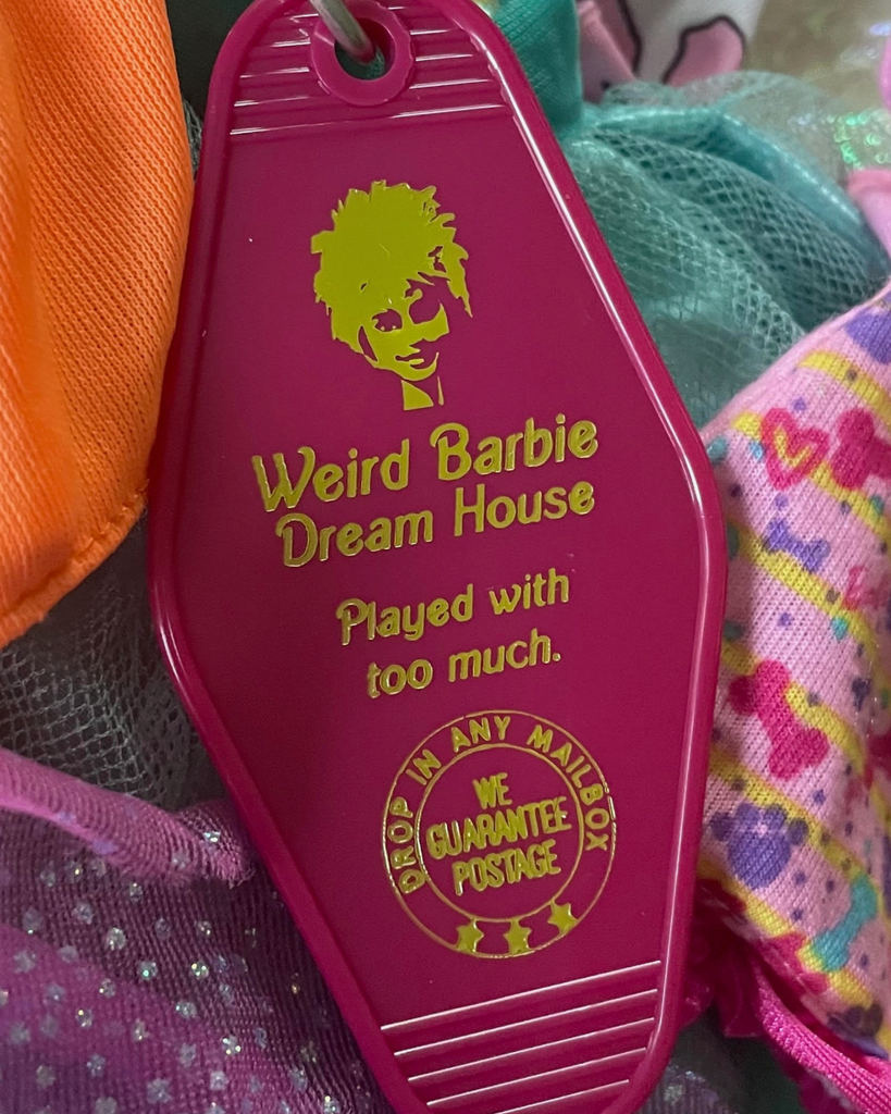 Weird Barbie's Dream House - Played with too much - vintage retro motel plastic keychain by 3 Sisters sold by Le Monkey House