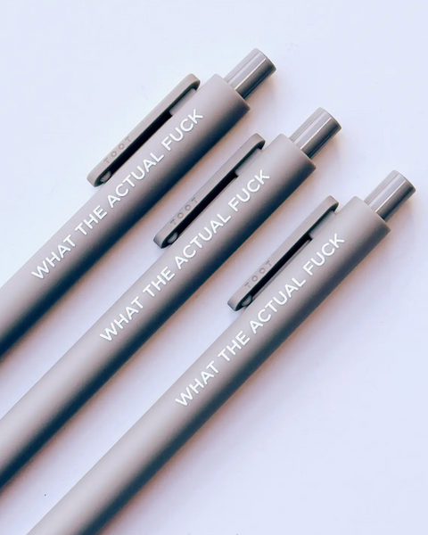 What the actual fuck, WTAF click top pen by Calliope pencil factory sold by le monkey house