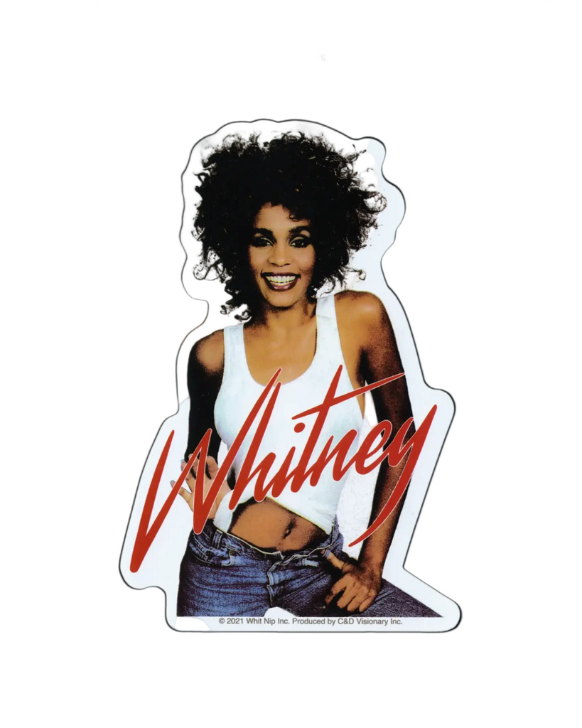 Whitney Houston 80s 90s sticker from Square Deal Recordings sold by Le Monkey House