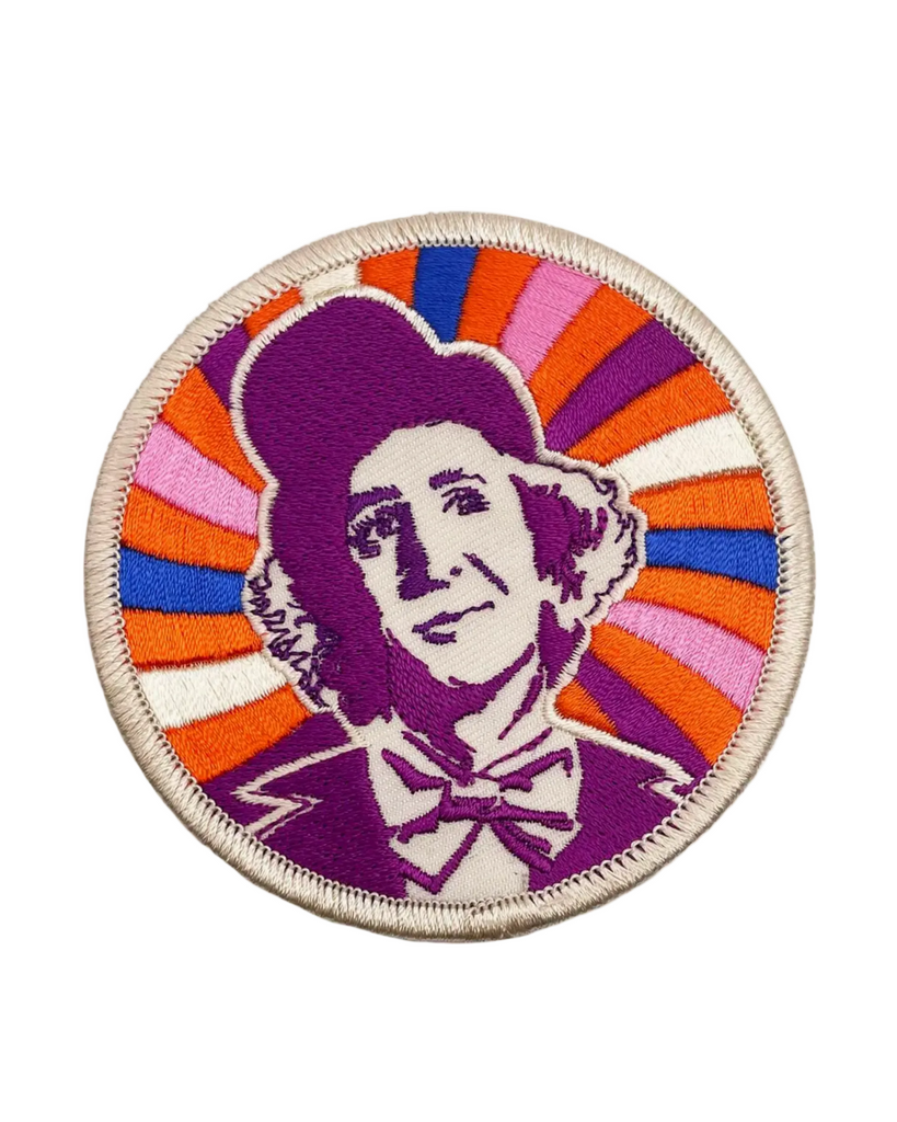 Willy Wonka, Gene Wilder, Charlie and the chocolate factory embroidered Iron-on patch by Square deal recordings sold by Le Monkey House