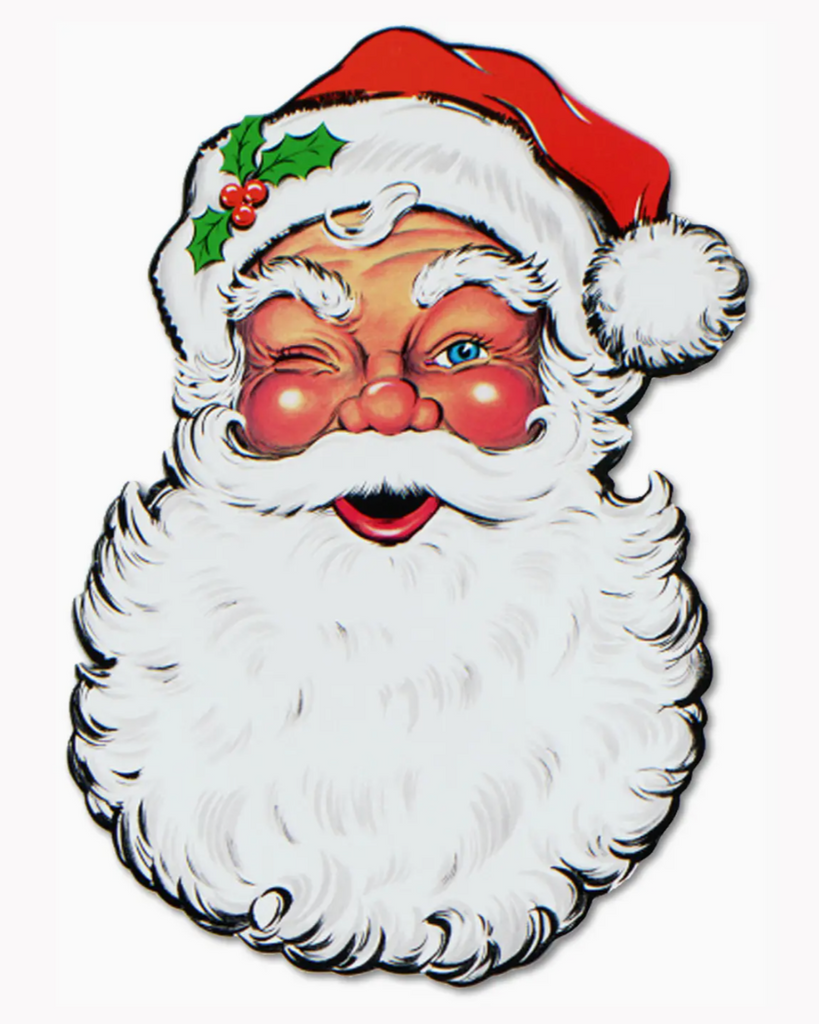 26 inch winking santa vintage style printed decoration by Beistle sold by Le Monkey House