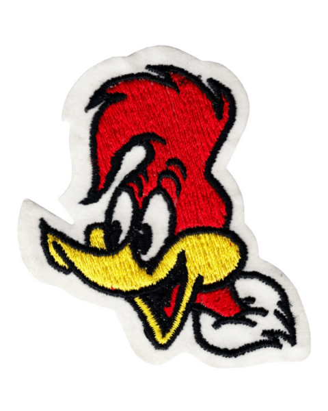 Vintage style woody woodpecker cartoon character embroidered iron on sew on patch by Square Deal Recordings sold by Le Monkey House