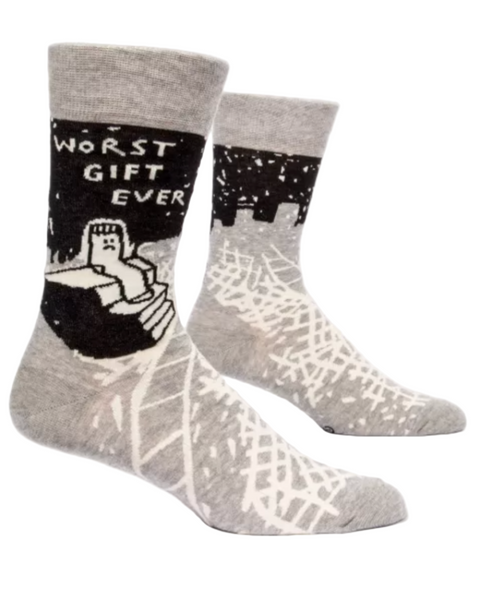 Worst gift ever sad men's socks by Blue Q sold by Le Monkey House 
