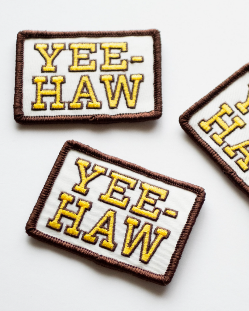 Yee Haw embroidered iron on patch by Union Made, sold by Le Monkey House