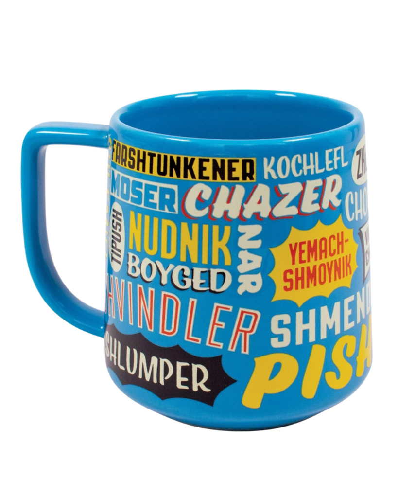 Yiddish insults mug by Unemployed Philosophers guild sold by Le Monkey House