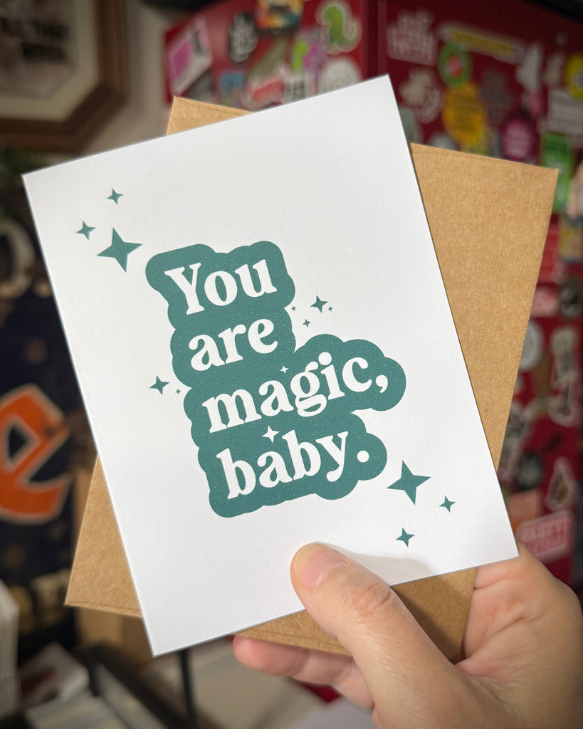 You are magic, baby greeting card design printed and sold by Le Monkey House