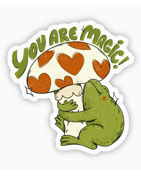 You are magic mushroom and frog waterproof sticker by Big Moods sold by Le Monkey House