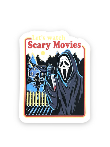 Let's Watch Scary Movies Scream Sticker by Ace The Pitmatian Sold by Le Monkey House