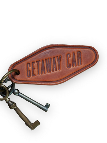 Getaway Car Genuine Handmade Leather keychain by Sugarhouse Leather Sold by Le Monkey House