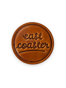 East Coaster Genuine Leather Handstamped Coaster by Sugarhouse Leather Sold by Le Monkey House
