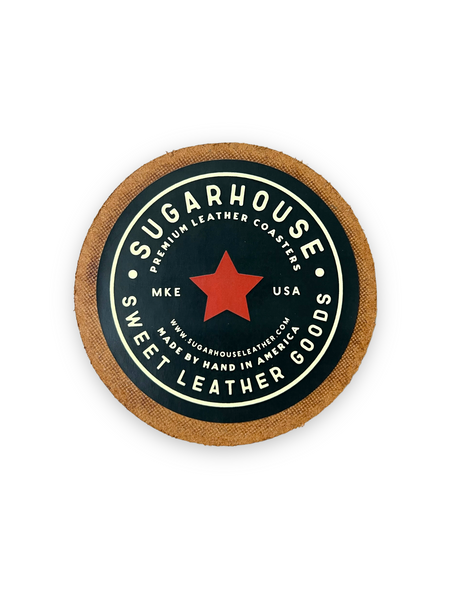 East Coaster Genuine Leather Handstamped Coaster by Sugarhouse Leather Sold by Le Monkey House